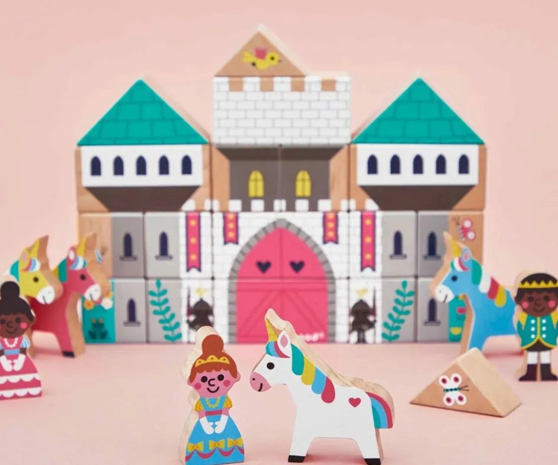 Niños Janod 37 Bloques de Madera Reino Encantado Roads