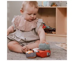 Niños Sebra 4 Bloques Sensoriales Blanditos Apilables Wildlife