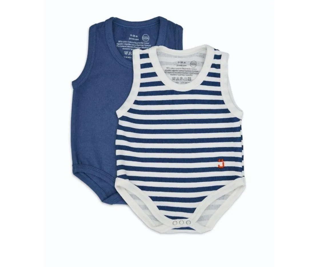 J BIMBI 2 Body Bebé (0-36meses) Sin Manga Summer Blue^ Ropa Infantil