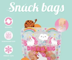 Legami 3 Bolsas reutilizables para Aperitivos Unicornio^ Bolsas Merienda