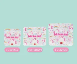 Legami 3 Bolsas reutilizables para Aperitivos Unicornio^ Bolsas Merienda