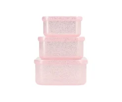 Tutete 3 Cajas Almuerzo Glitter Pink^ Cajas De Almuerzo
