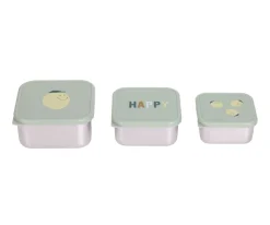 Lassig 3 Cajitas Almuerzo Acero Happy Fruits Lemon