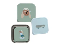 Lassig 3 Cajitas Almuerzo Acero Tiny Team Dog