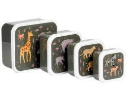 A Little Lovely Company 4 Cajitas Almuerzo y Snacks Savanna