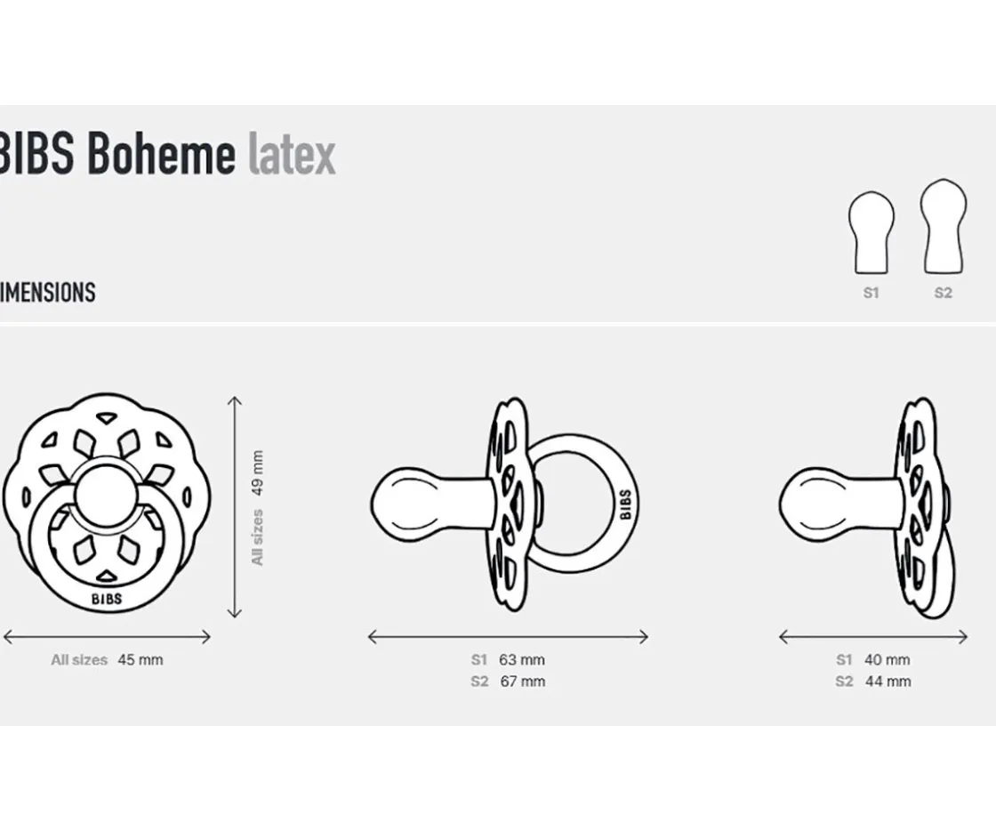 BIBS 2 Chupetes Boheme Cloud/Blush^ Chupetes Con Diseños