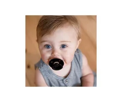 BIBS 2 Chupetes Colour Round Black/White^ Chupetes Con Diseños