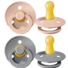 BIBS 2 Chupetes Colour Round Cloud/Blush^ Chupetes Con Diseños