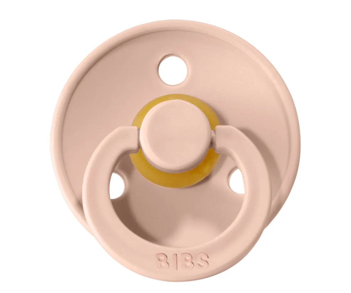 BIBS 2 Chupetes Colour Round Blush/Vanilla^ Chupetes Con Diseños