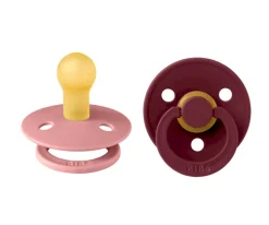 BIBS 2 Chupetes Colour Round Dusty Pink/Elderberry^ Chupetes Con Diseños
