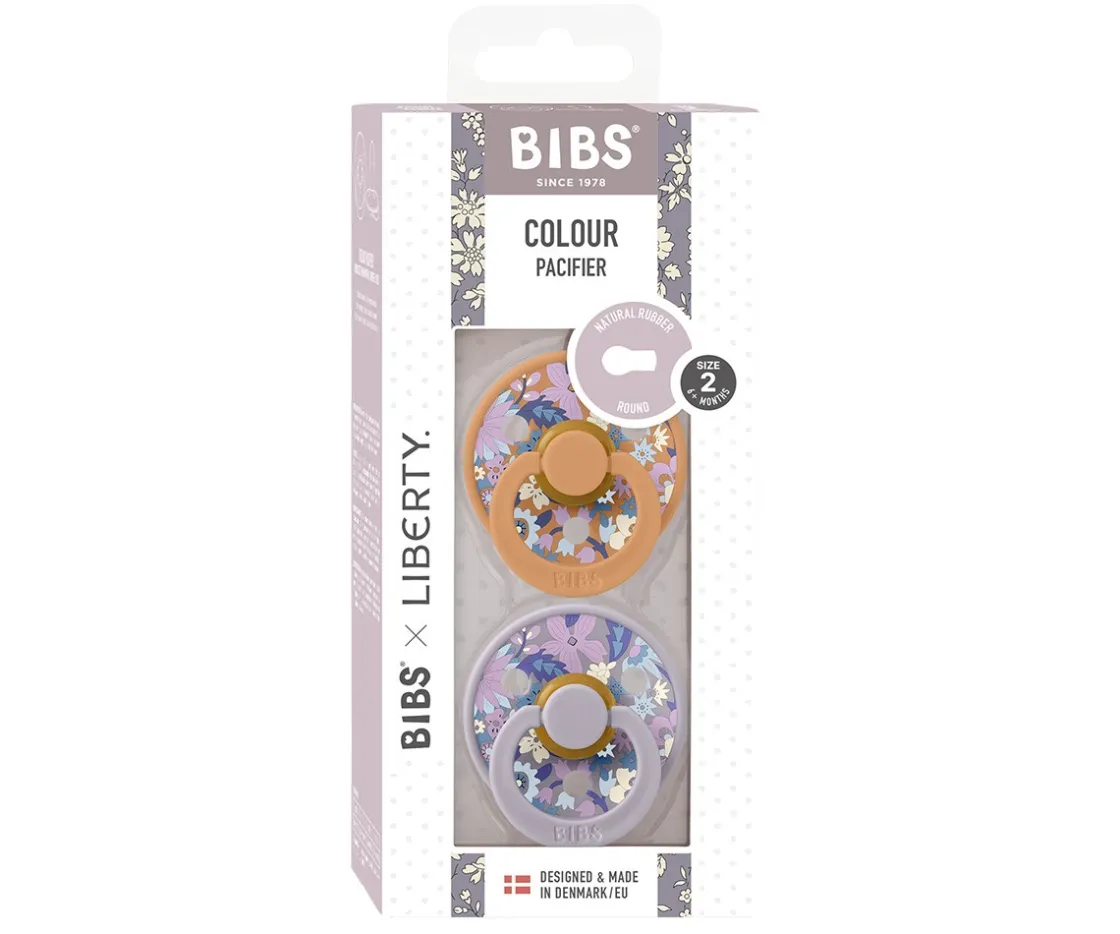 BIBS 2 Chupetes Colour Round Liberty June Blossom Pumpkin Mix^ Chupetes Con Diseños