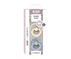 Bibs Liberty 2 Chupetes BIBS Colour Round Liberty Eloise Dusty Blue Mix^ Chupetes Con Diseños