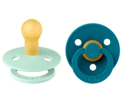 BIBS 2 Chupetes Colour Round Nordic Mint/Forest Lake^ Chupetes Con Diseños