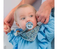 Bibs Liberty 2 Chupetes BIBS Colour Round Liberty Chamomile Lawn Baby Blue Mix^ Chupetes Con Diseños