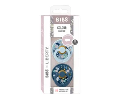 Bibs Liberty 2 Chupetes BIBS Colour Round Liberty Chamomile Lawn Baby Blue Mix^ Chupetes Con Diseños
