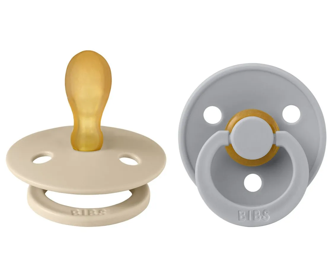 BIBS 2 Chupetes Colour Simétrica Vanilla/Cloud^ Chupetes Con Diseños