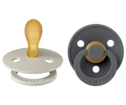 BIBS 2 Chupetes Colour Simétrica Sand/Iron^ Chupetes Con Diseños