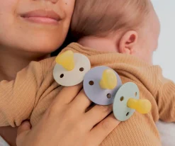 BIBS 2 Chupetes Colour Simétrica Iron/Baby Blue^ Chupetes Con Diseños