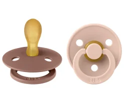 BIBS 2 Chupetes Colour Simétrica Blush/Woodchuck^ Chupetes Con Diseños