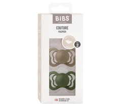 BIBS 2 Chupetes Couture Dark Oak/Hunter Green Látex^ Chupetes Con Diseños