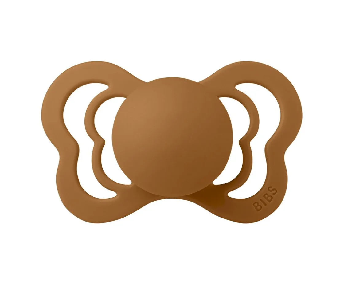 BIBS 2 Chupetes Couture Haze/Caramel Silicona^ Chupetes Con Diseños