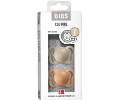 BIBS 2 Chupetes Couture Vanilla/Peach Silicona^ Chupetes Con Diseños