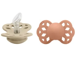 BIBS 2 Chupetes Infinity Anatómica Vanilla/Peach^ Chupetes Con Diseños