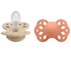 BIBS 2 Chupetes Infinity Simétrica Vanilla/Peach^ Chupetes Con Diseños