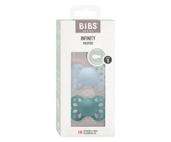 BIBS 2 Chupetes Infinity Simétrica Baby Blue/Island Sea^ Chupetes Con Diseños