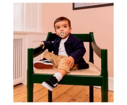 BIBS 2 Chupetes Studio Colour Round Pin Ivory Steel Blue Mix^ Chupetes Con Diseños