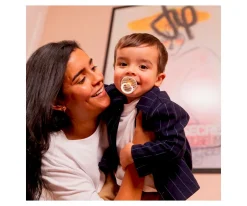 BIBS 2 Chupetes Studio Colour Round Pin Ivory Steel Blue Mix^ Chupetes Con Diseños