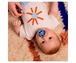 BIBS 2 Chupetes Studio Colour Round Pin Sky Blue Mix^ Chupetes Con Diseños