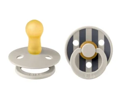 BIBS 2 Chupetes Studio Colour Round Block Sand Mix^ Chupetes Con Diseños