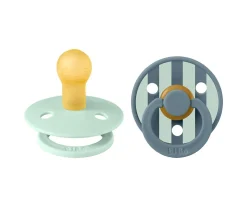 BIBS 2 Chupetes Studio Colour Round Block Nordic Mint Petrol Mix^ Chupetes Con Diseños
