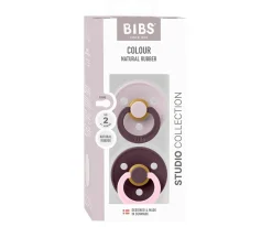 BIBS 2 Chupetes Studio Colour Fusion Round Dusky Lilac Plum Mix^ Chupetes Con Diseños