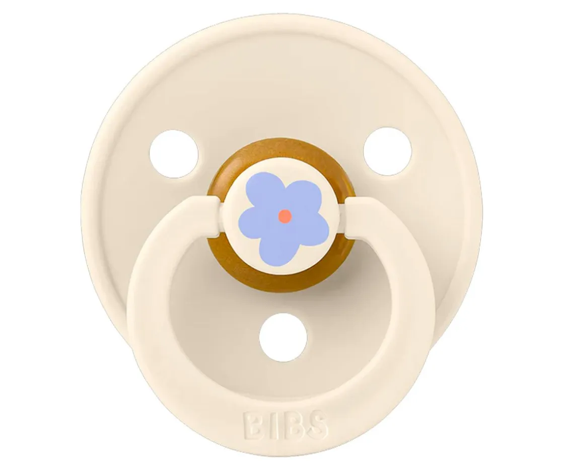 BIBS 2 Chupetes Studio Colour Round Jasmine Ivory Mix^ Chupetes Con Diseños