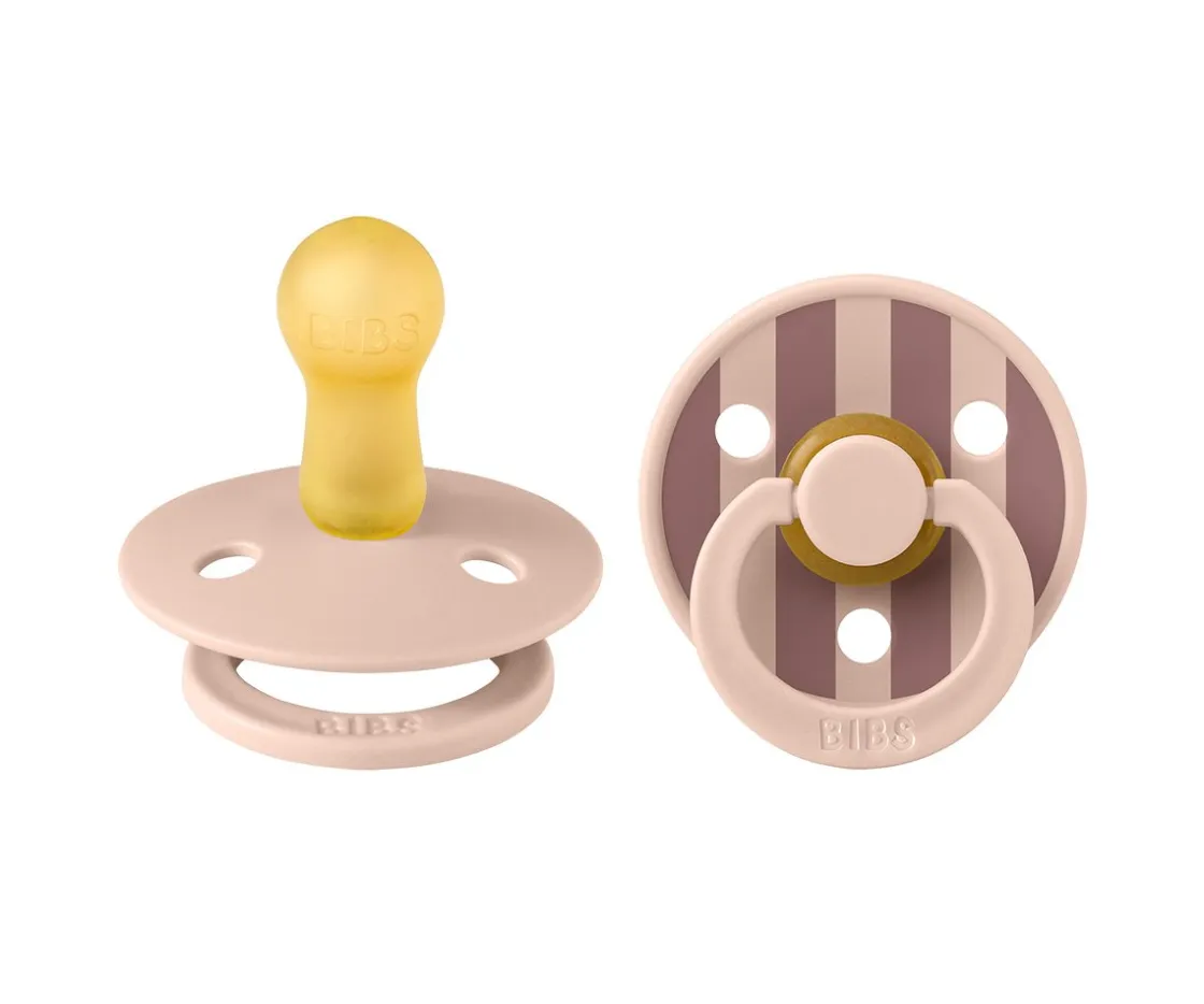 BIBS 2 Chupetes Studio Colour Round Block Blush Mix^ Chupetes Con Diseños