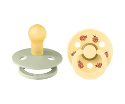 BIBS 2 Chupetes Studio Colour Round Ladybug Sage Mix^ Chupetes Con Diseños