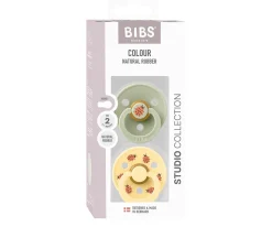 BIBS 2 Chupetes Studio Colour Round Ladybug Sage Mix^ Chupetes Con Diseños