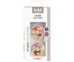 BIBS 2 Chupetes Studio Colour Round Morning Bloom Vanilla Mix^ Chupetes Con Diseños
