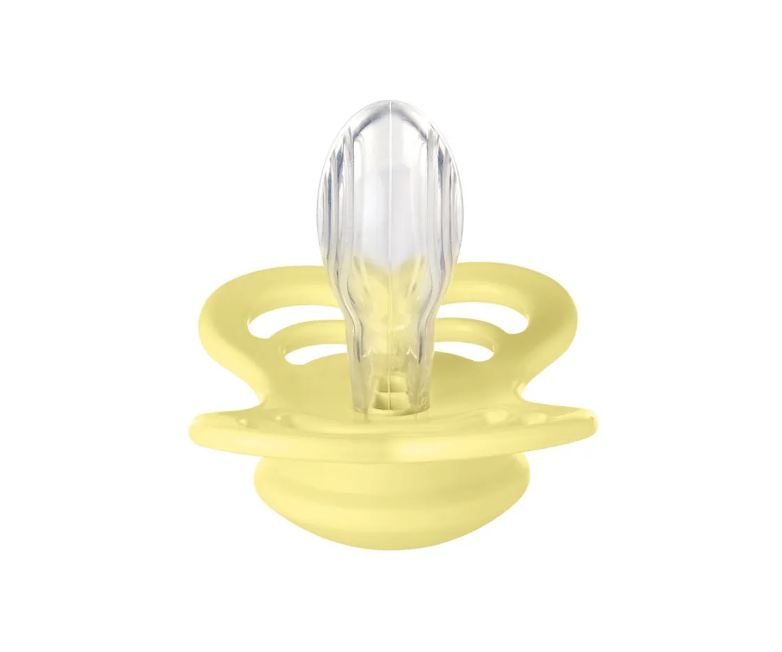 BIBS 2 Chupetes Supreme Desert Sand/Sunshine Silicona^ Chupetes Con Diseños