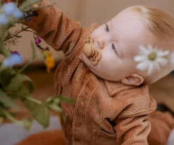 BIBS 2 Chupetes Supreme Desert Sand/Sunshine Silicona^ Chupetes Con Diseños