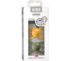 BIBS 2 Chupetes Supreme Honey Bee/Olive Látex^ Chupetes Con Diseños