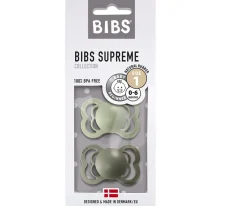 BIBS 2 Chupetes Supreme Sage/Hunter Green Látex^ Chupetes Con Diseños