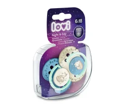 LOVI 2 Chupetes Day&Night Azul
