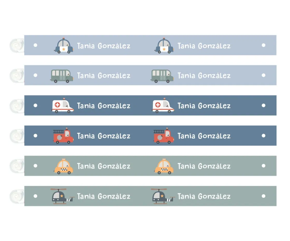 Tutete 6 Cintas para Colgar Ropa City Cars Personalizables^ Colecciones Vuelta Al Cole