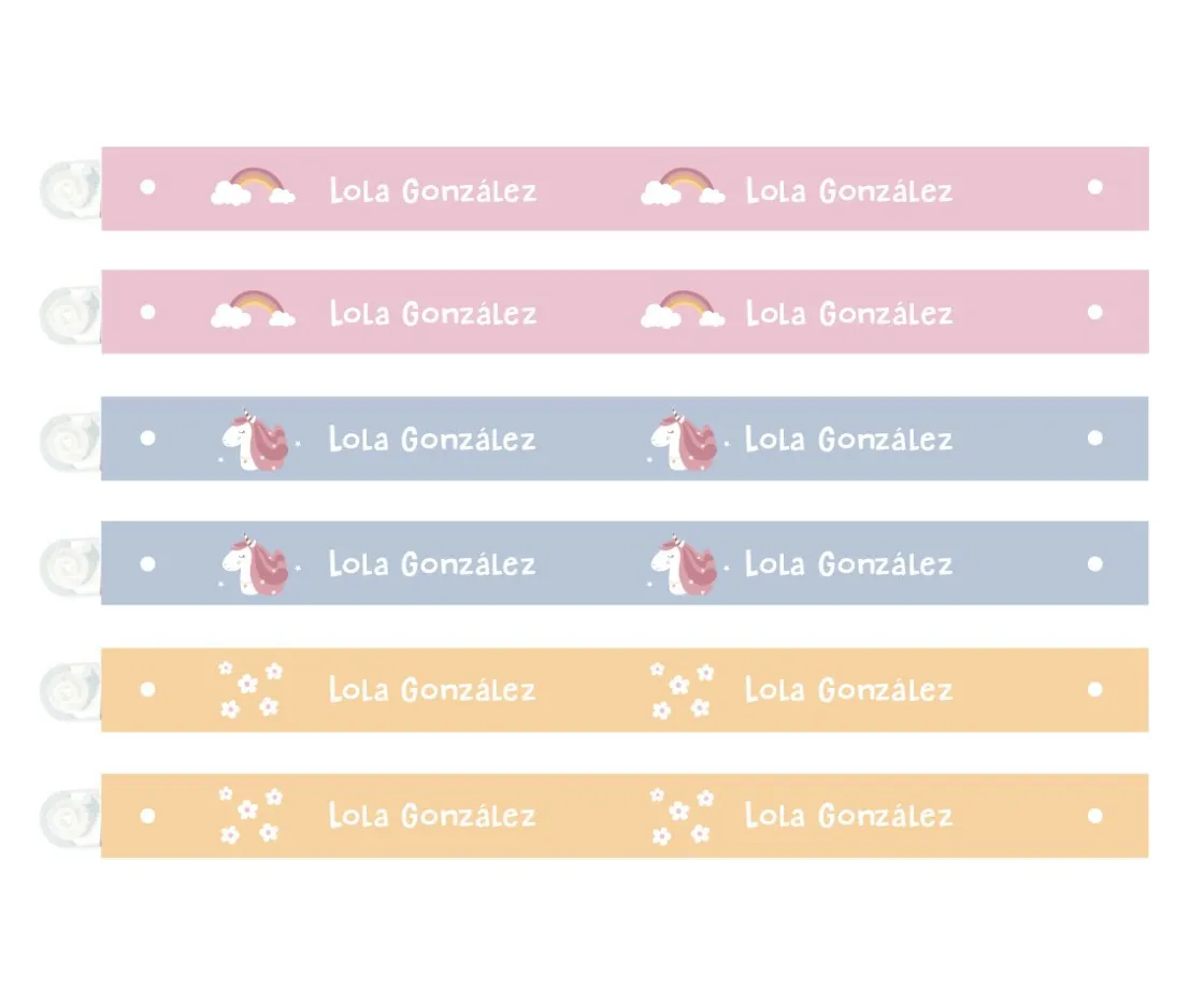 Tutete 6 Cintas para Colgar Ropa Magical Unicorn Personalizables