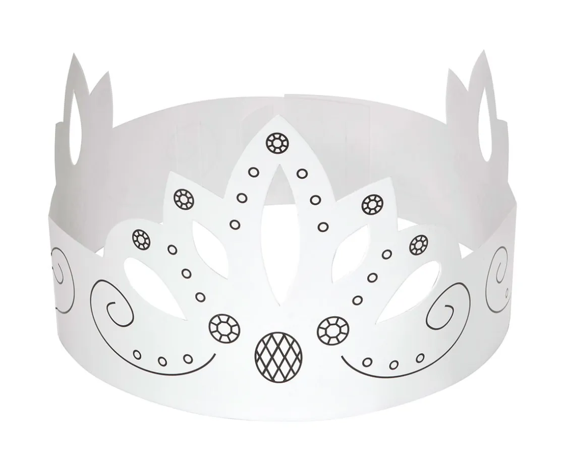 Folia 6 Coronas de Papel White Crown^Niños Manualidades Para Niños