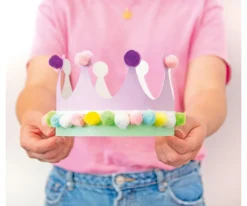 Folia 6 Coronas de Papel White Crown^Niños Manualidades Para Niños