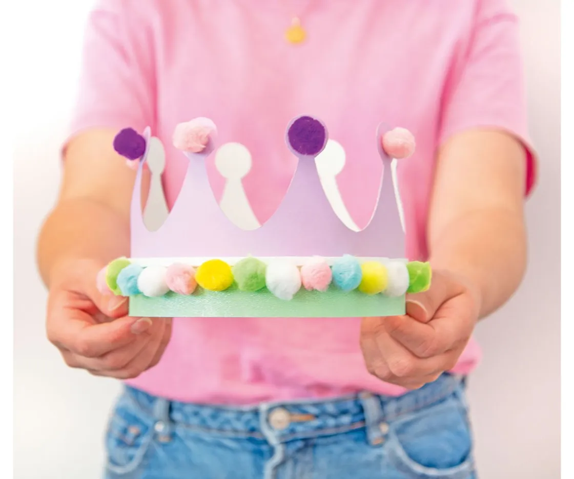 Folia 6 Coronas de Papel White Crown^Niños Manualidades Para Niños